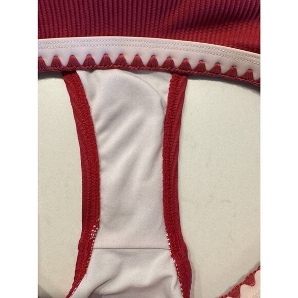 Swimsuits For All Women’s Plus Size 18 Ribbed Red Cut Off Bikini Bottom Swim - Picture 7 of 7